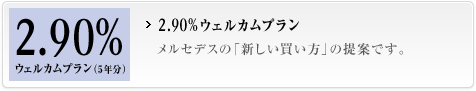 2.90%ウェルカムプラン メルセデスの「新しい買い方」の提案です。